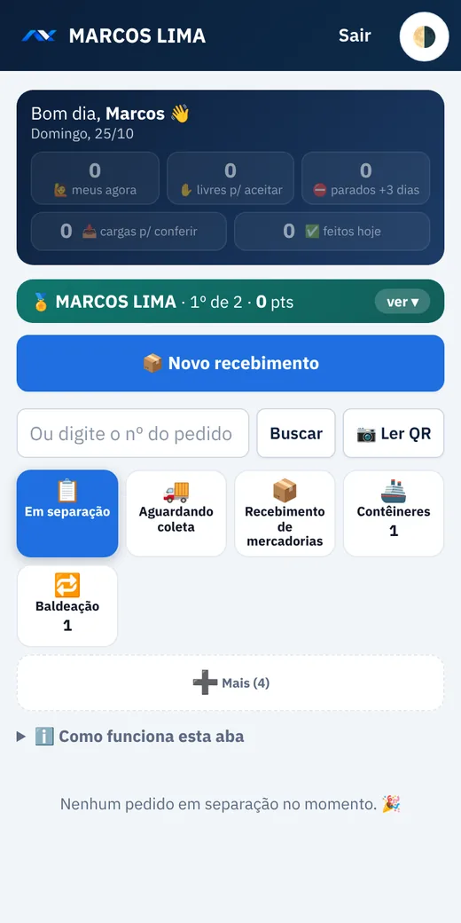 Celular com o sistema